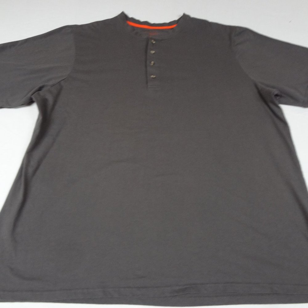 BOULDER CREEK TRADING CO SOLID GRAY 4 BUTTON UP COLLAR 4XLT TALL T-SHIRT H962